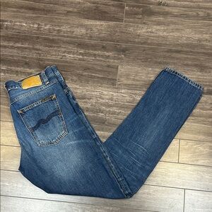 Nudie Jeans Co Men’s Steady Eddie II Rigid Dream Size 30 Blue Denim Button Fly